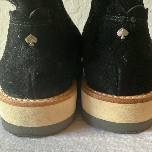 Kate Spade: Maira Black Suede Ankle Hiking Boots- side zip- 8.5 marks - Picture 6 of 16